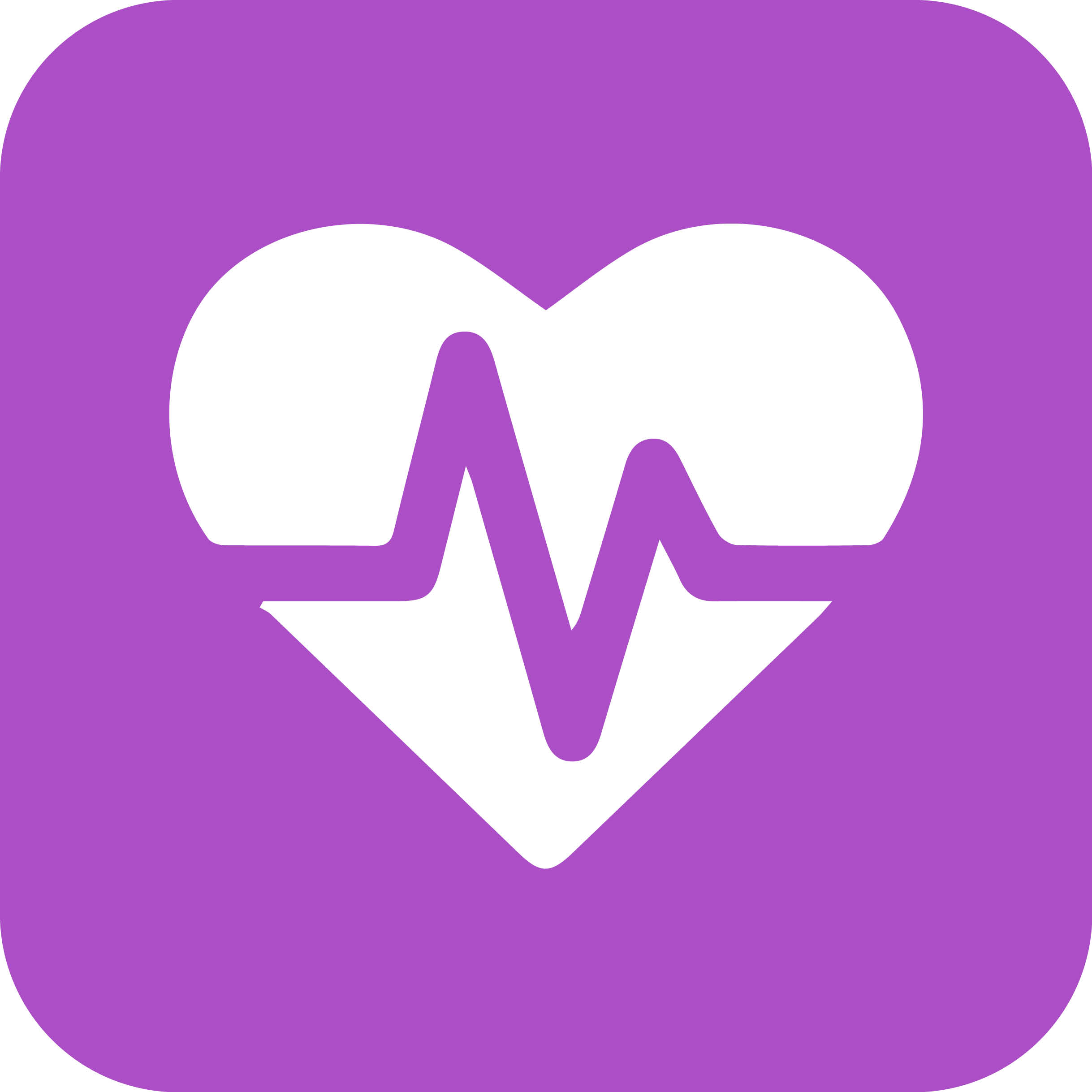 Heart with heartbeat with purple background